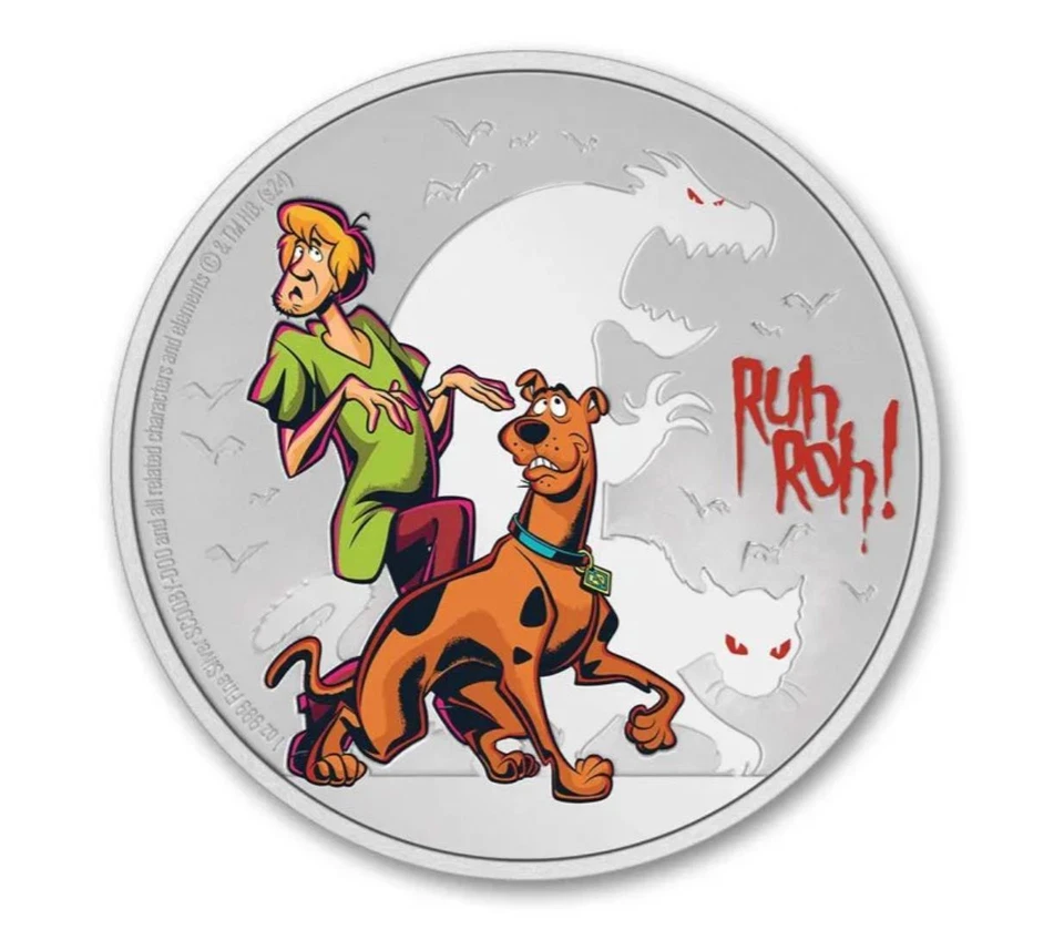 Moneda de plata a prueba de 1 oz Niue Warner Bros Scooby Doo Ruh Roo 2024 NGC 70 FR Foto 2 de 4