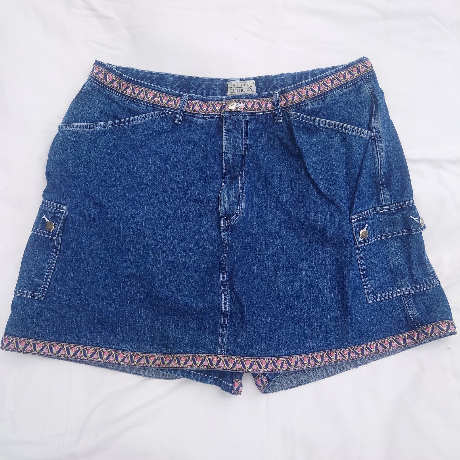 Vintage Basic Additions Denim Plus Size Skort Blu… - image 1