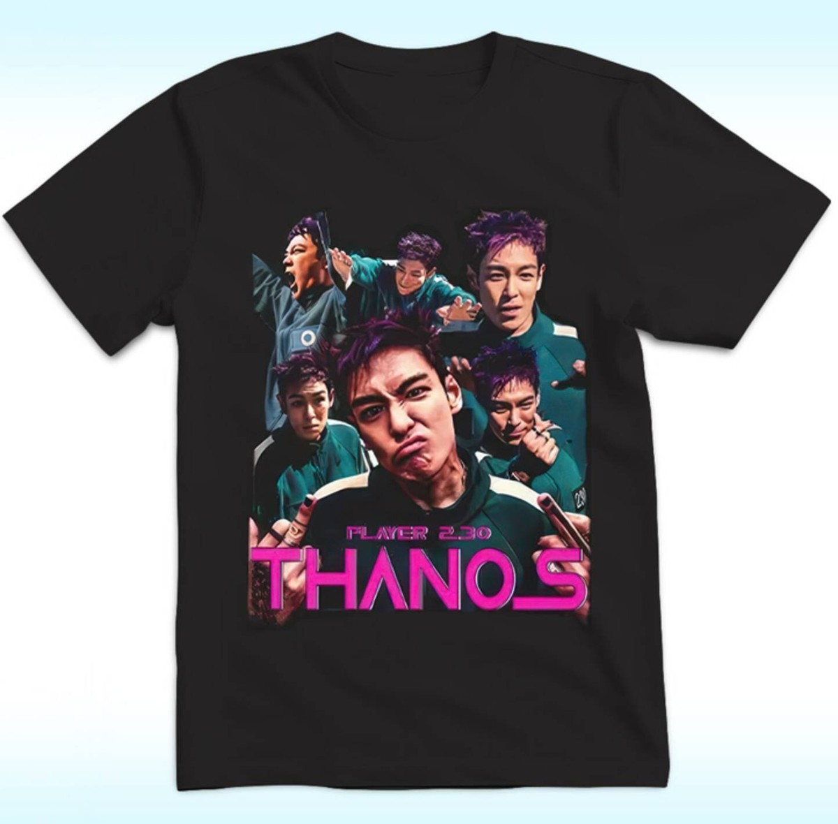 イカゲーム T.O.P THANOS T-shirt Mサイズ 白/黒 Player 230 Thanos Squid Game Season 2 Shirt, Unisex All Size