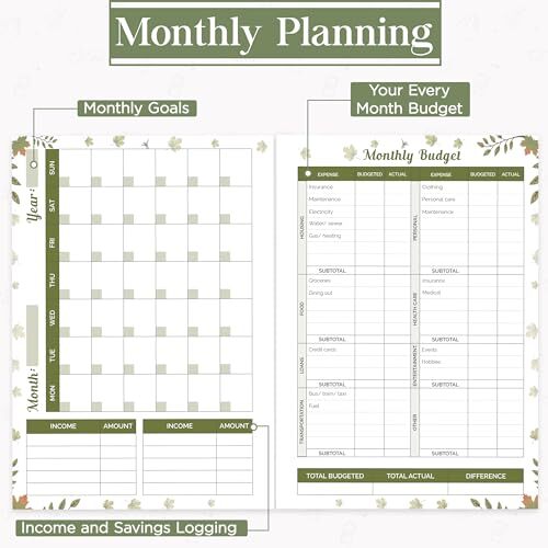 Budget Planner – Simple 12 Month Financial Planner Organizer, Bill Teal Plain - Imagen 4 de 5