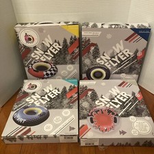 Lot Of 4 Snow Flyer Snow Tubes 30  Ring Of Fire, Tire, Restart  Racer Ring New