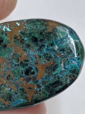 Polished Fibrous Malachite W Chrysocolla Gem Silica Cab Cabochon Gemstone