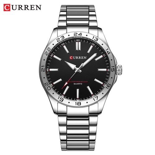 CURREN Men Quartz Watch Silver Steel Male Wristwatch Shockproof Business Watches - Picture 19 of 29