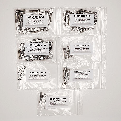 Kit vis allen inox moteur Honda CB 175 K pour restauration complète