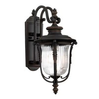 AußEnleuchte Wandlampe Laterne Bronze Gerieben Stahl Glas H 45,7 Cm IP44 1X E27