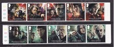 GB SG 5083-5092 MNH MINT KCIII STAMP SET 2023 HARRY POTTER GOOD AND EVIL STRIPS