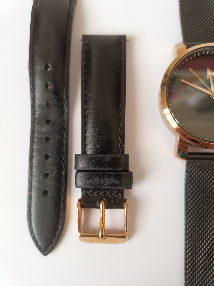 WOW* MVMT Womens Gold and Black Tone MOP Dial Calendar Watch  display picture 3