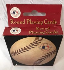 Vintage Round Deck Playing Cards Genuine Major League Baseball Poker