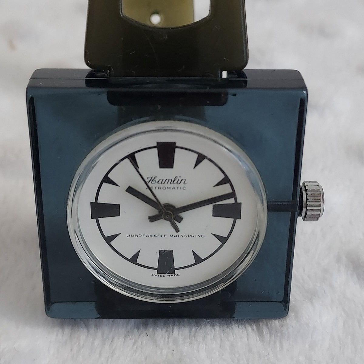 90s Hamlin Black Watch Astromatic Square Swiss Unbreakable  display picture 3