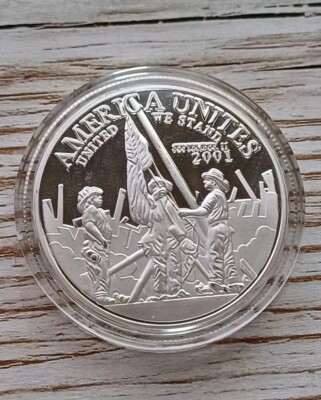 9/11 Remembrance Silver Coin September 11 NY Twin Towers USA 25th