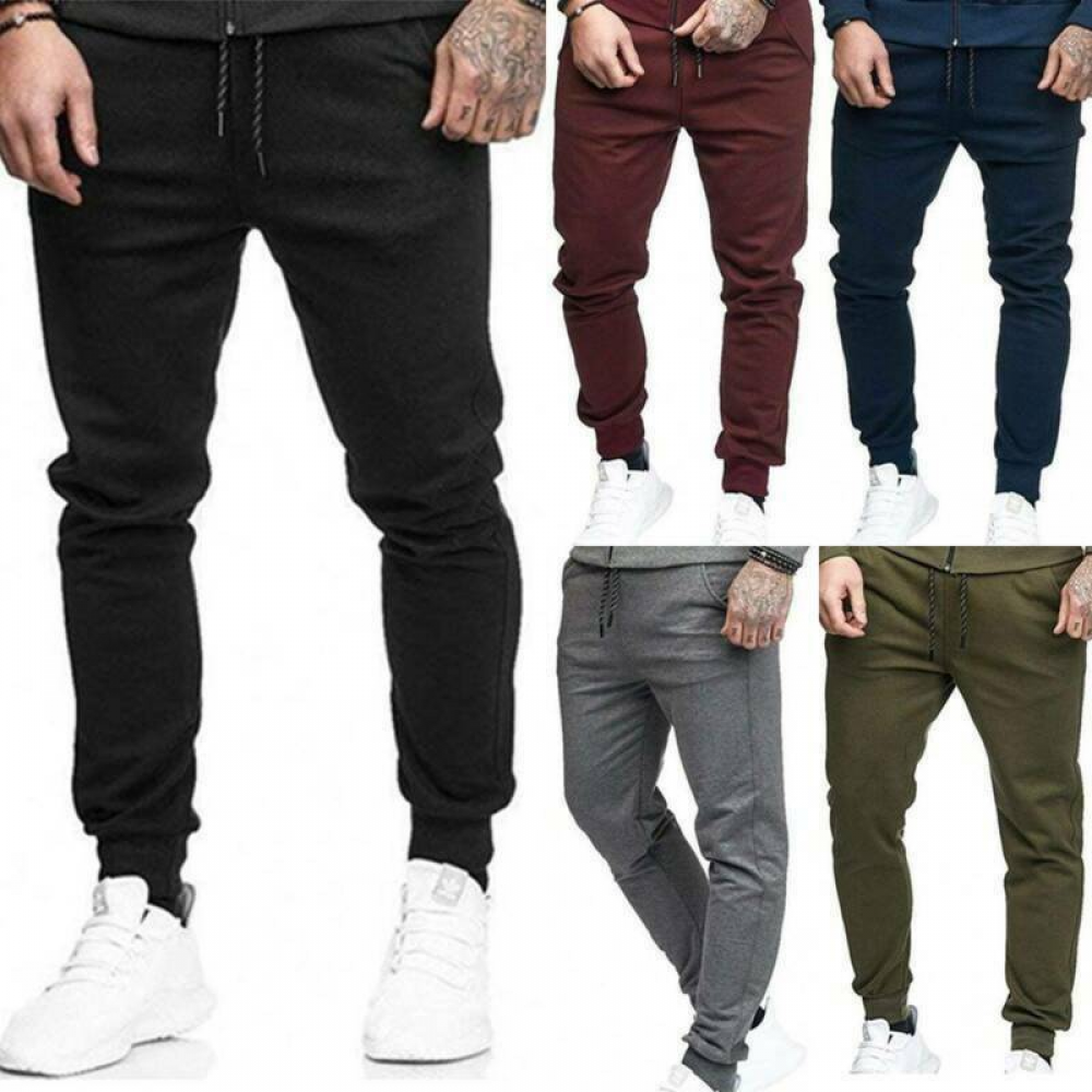 Men Slim Fit Long Fitness Joggers for Gym & Sports