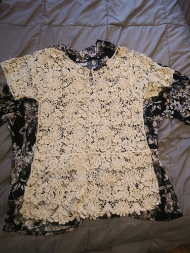 Womens Medium Shirt Lot Cato 3/4 sleve tan olive - Picture 10 of 11