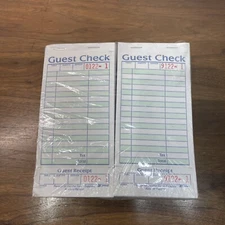 Adams 1-Part Guest Check with Stub 20 books 50 checks/book SA540A Receipt