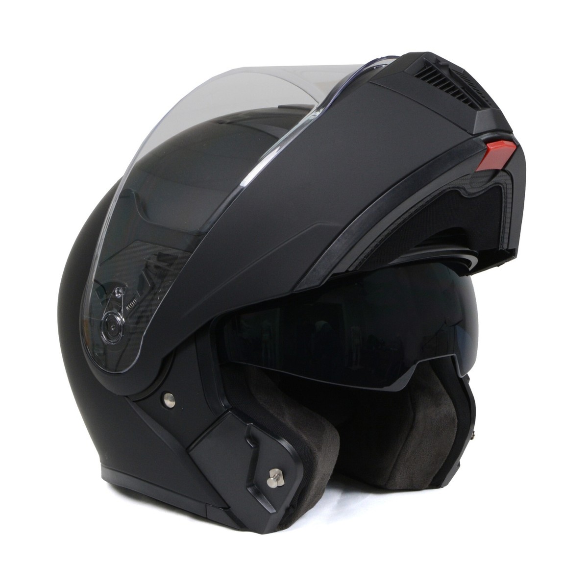 Milwaukee Helmets MPH9812DOT Flat Black 'Menace' Advanced Motorcycle  Modular | eBay