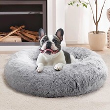 JOLLYVOGUE Donut Dog Bed, Comfort Round Dog Bed, Anti-Anxiety Calming Cuddler...