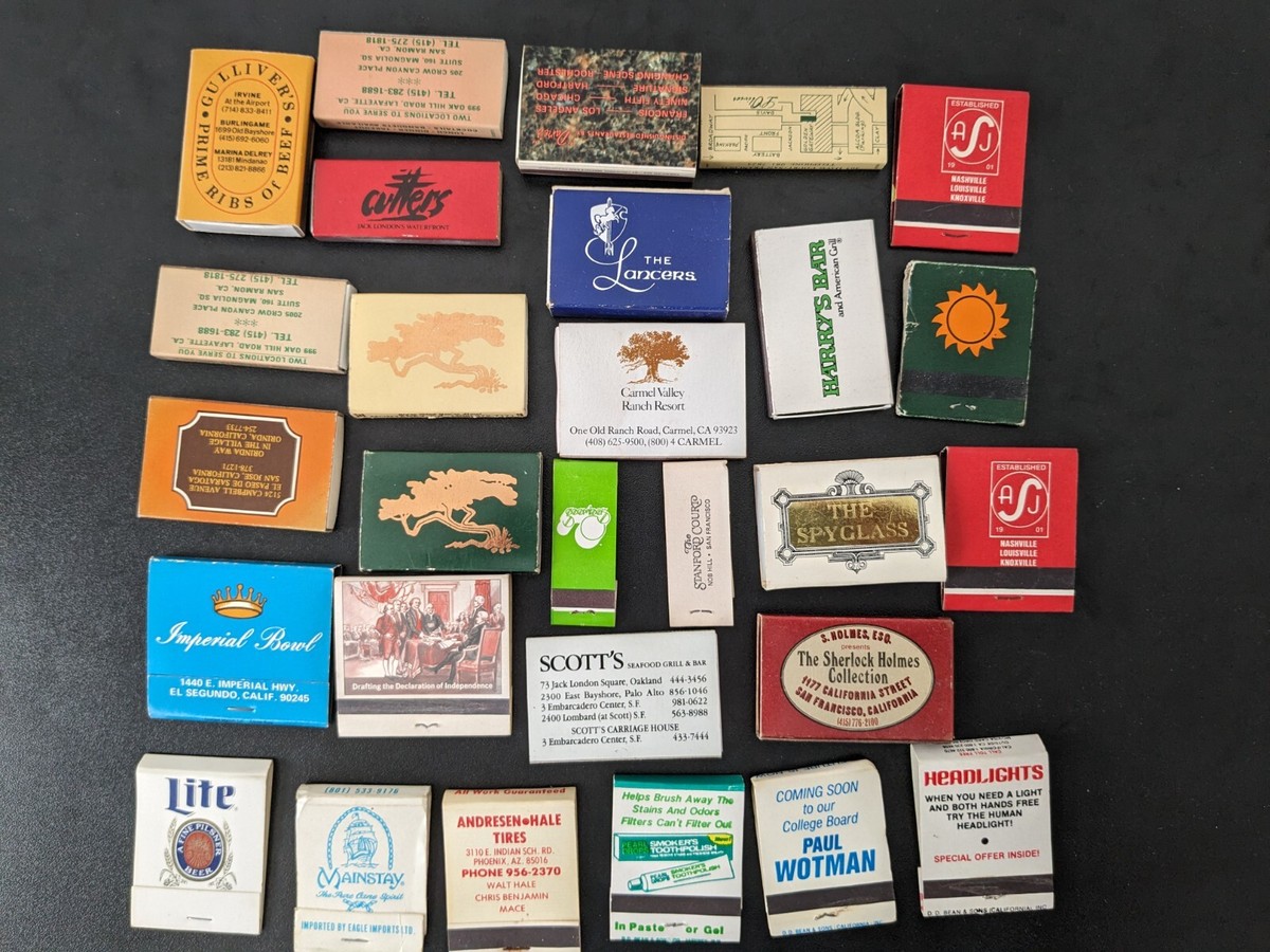 Vintage Matchbooks + Matchboxes Advertising Hotels Restaurants Lot