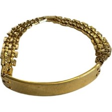 Napier Gold Tone Thick ID Bracelet Signed Ele...