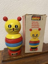 Vintage Brio Lill-Katt Pussy Cat Wooden Stacking Toy Original Box