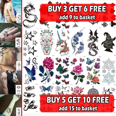 TATNTOO Temporary Tattoos Realistic Fake Body Sticker Women Men Kids tattoo Transfer