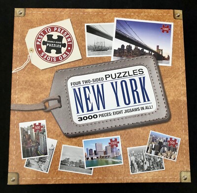 Four Two-Sided Puzzles NEW YORK Then & Now 3000 pc Eight Jigsaws Total 