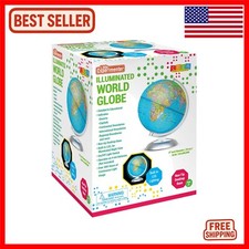 Interactive 8-Inch World Globe - LED Lighted Educational Toy for Children