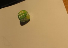 Chessex Vortex dandelion d6 pips 16 mm - OOP dice