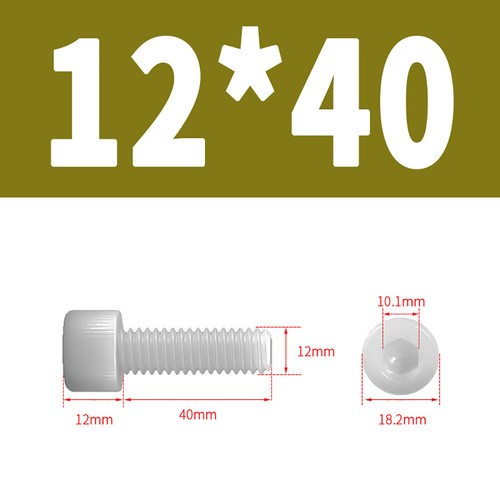 Kunststoff Zylinderschrauben Innensechskant Weiß Nylon DIN 912 M3 M4 M5 Bis M12 - Bild 75 von 82