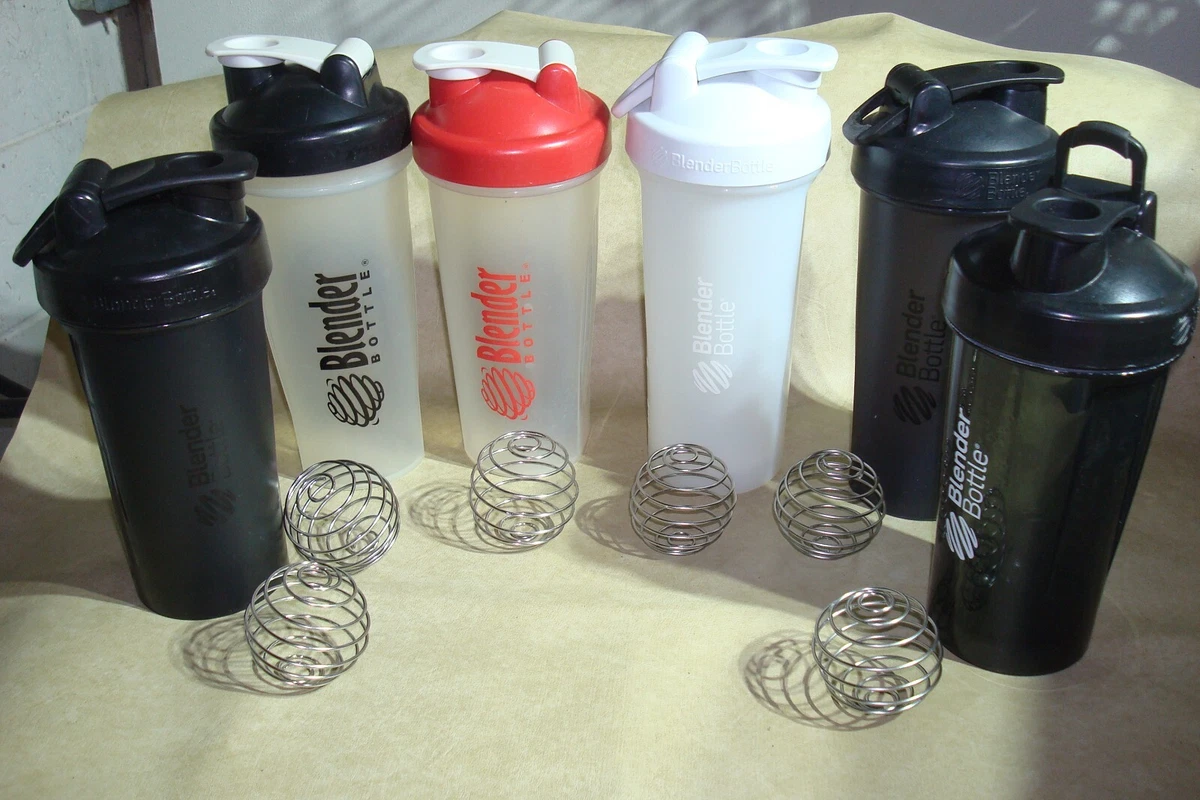 Lot of 6 GENUINE Blender Bottle Protein Shakers w/ Whisks/Balls NICE!