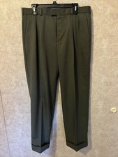 Dockers Mens Relaxed Fit Comfort Stretch Pleated Cuffed Pants Dark Grey 36x30