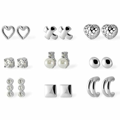 Pierre Cardin Gift Box With 9 Pairs Of Women's Earrings Rose