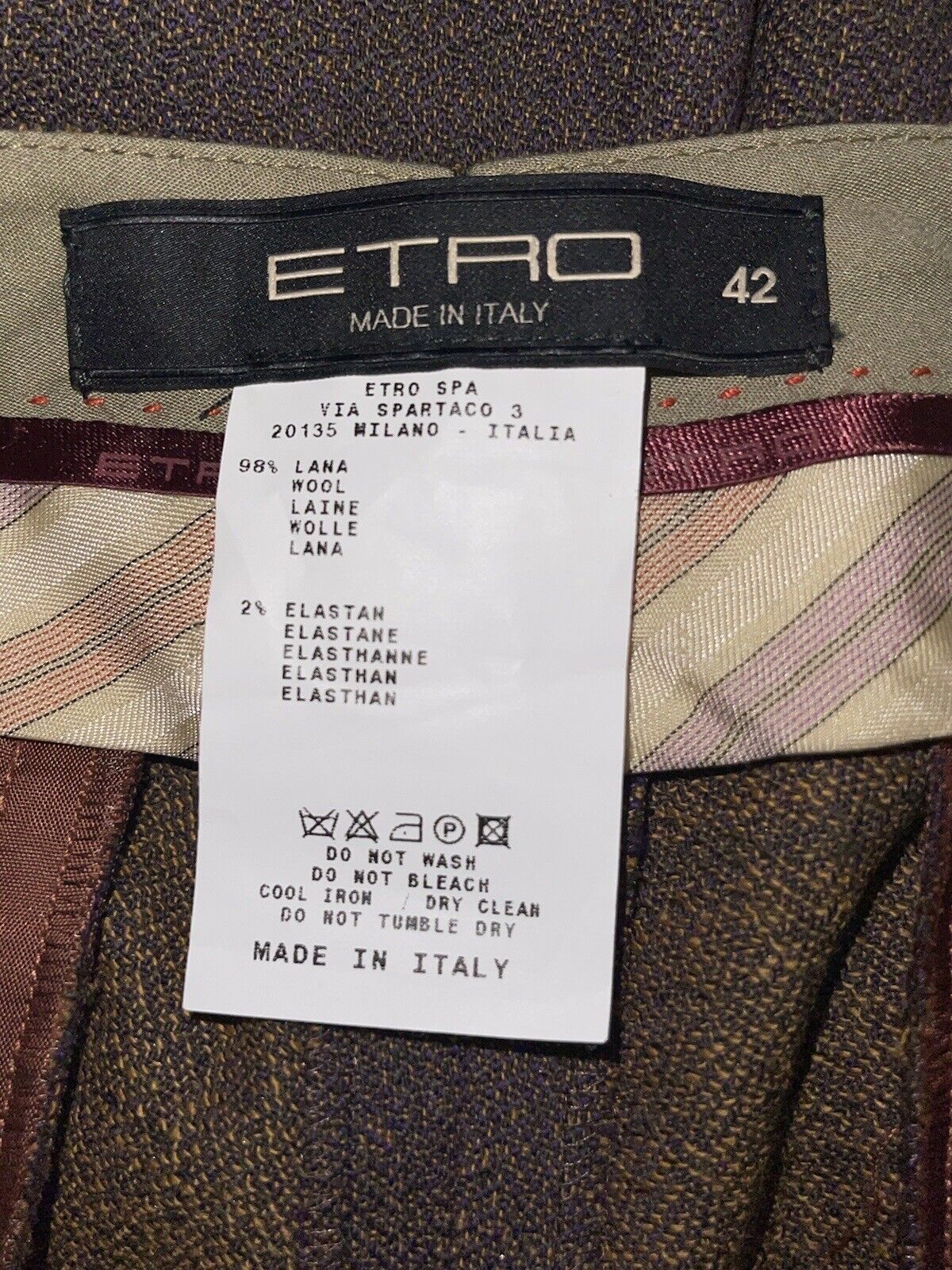 Etro Women’s 42 Brown Wool Blend Work Dress Pants… - image 6