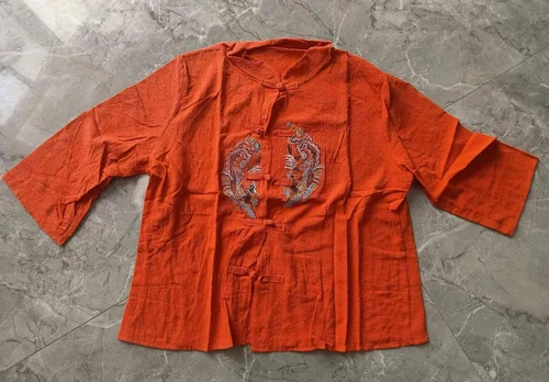 Chinese style cotton linen shirt embroidered top women's stand up collar party- - Bild 15 von 22