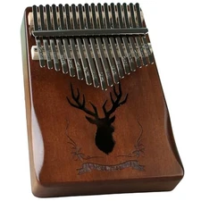 Kalimba Thumb Piano 21Keys Kit Professional Tuned 17 Keys Reindeer Coffee Color