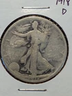 1918-D Walking Liberty half dollar circ 90% Silver