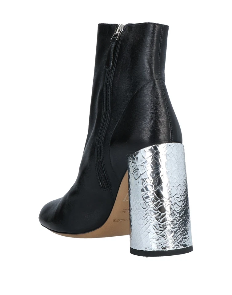 PVP €384 EMPORIO ARMANI Botines de Cuero US4 UK2 EU35 Negro Hecho en Italia Foto 3 de 4