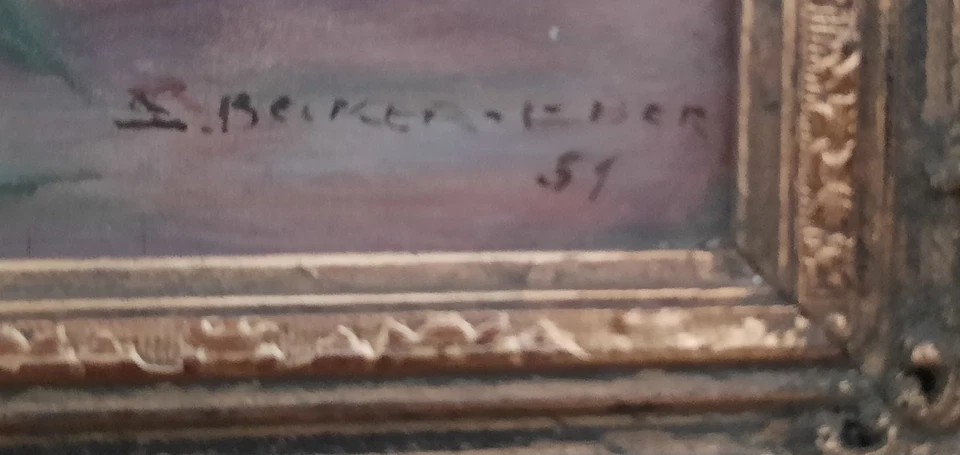 Sophia Becker-Leber Stillleben Blumen Ölgemälde Prunkrahmen - Bild 3 von 4