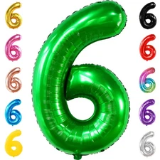 KatchOn, Giant Dark Green Number 6 Balloon - 40 Inch | 6th Birthday Balloons ...