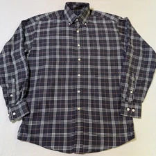 Burberry London Shirt Mens Size Small Plaid Button Down Long Sleeve Made In USA