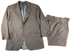 Tom James 48R Black Solaro Wool USA Made Mens Jacket Pants Suit