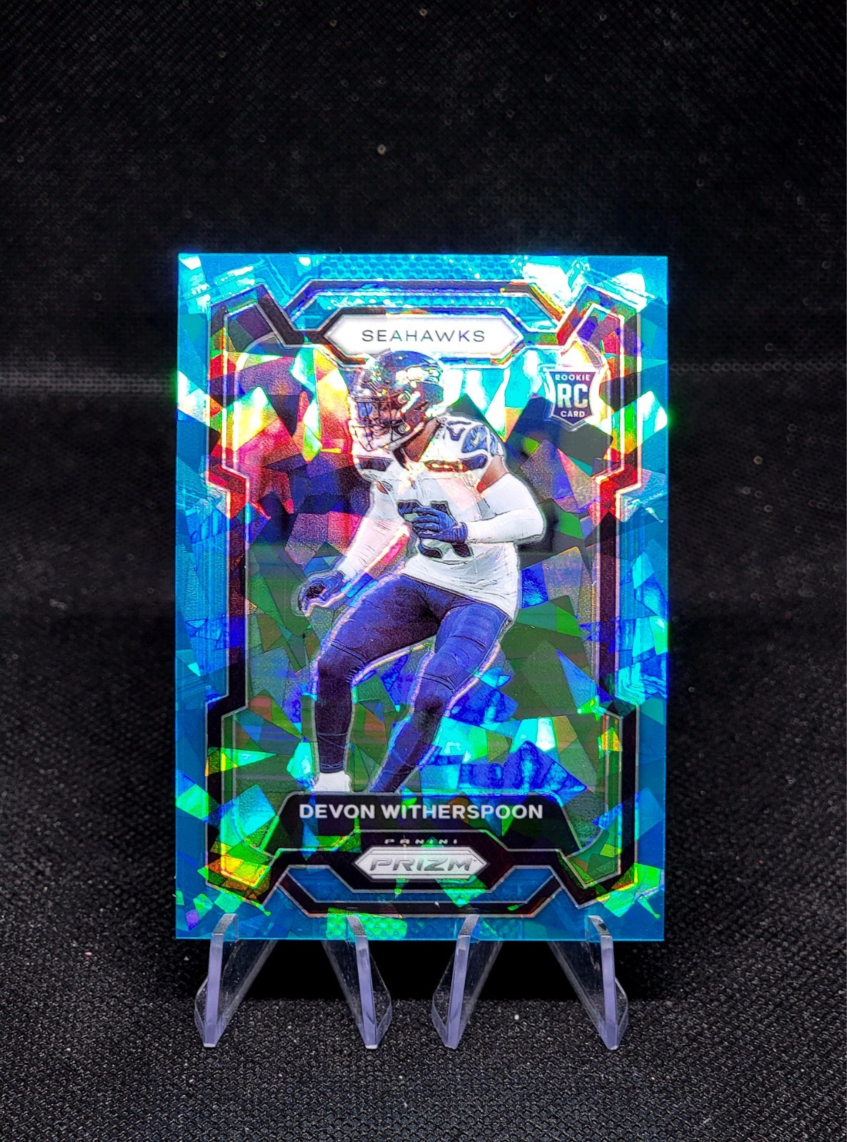 2023 Panini Prizm  Devon Witherspoon #389 Blue Ice Prizm /99 (RC)