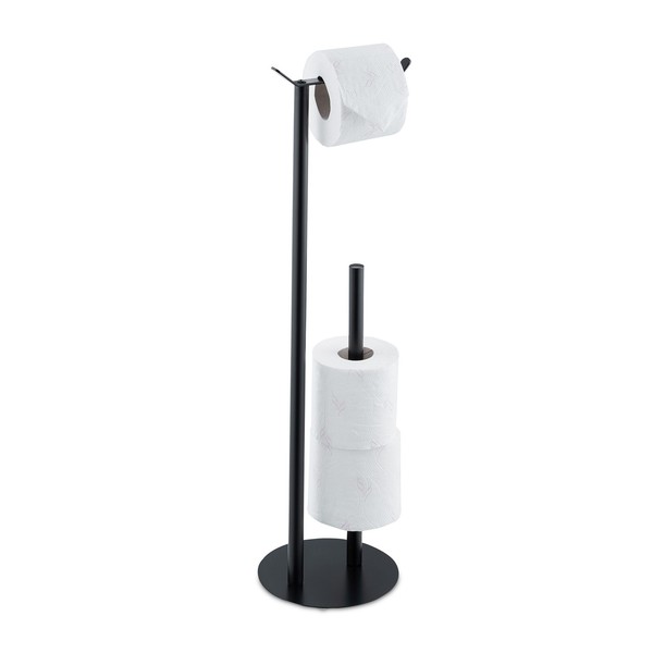 Toilettenpapierhalter KlopapierstäNder Schwarz Toilettenrollenhalter Freistehend-image