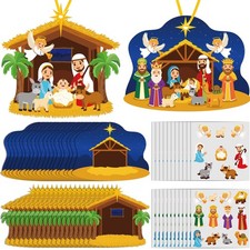 120 Set Christmas Nativity Scene Stickers for Kids Make a Nativity Scene Stic...