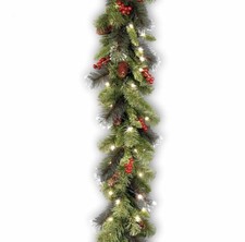 9 Ft Pre-Lit Crestwood Spruce Artificial Christmas Garland, Christmas Decoration