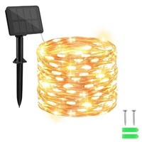 Solar Lichterkette Outdoor 10M 100 LED Kupferdraht 8 Modi Timer IP65 FüR Garten