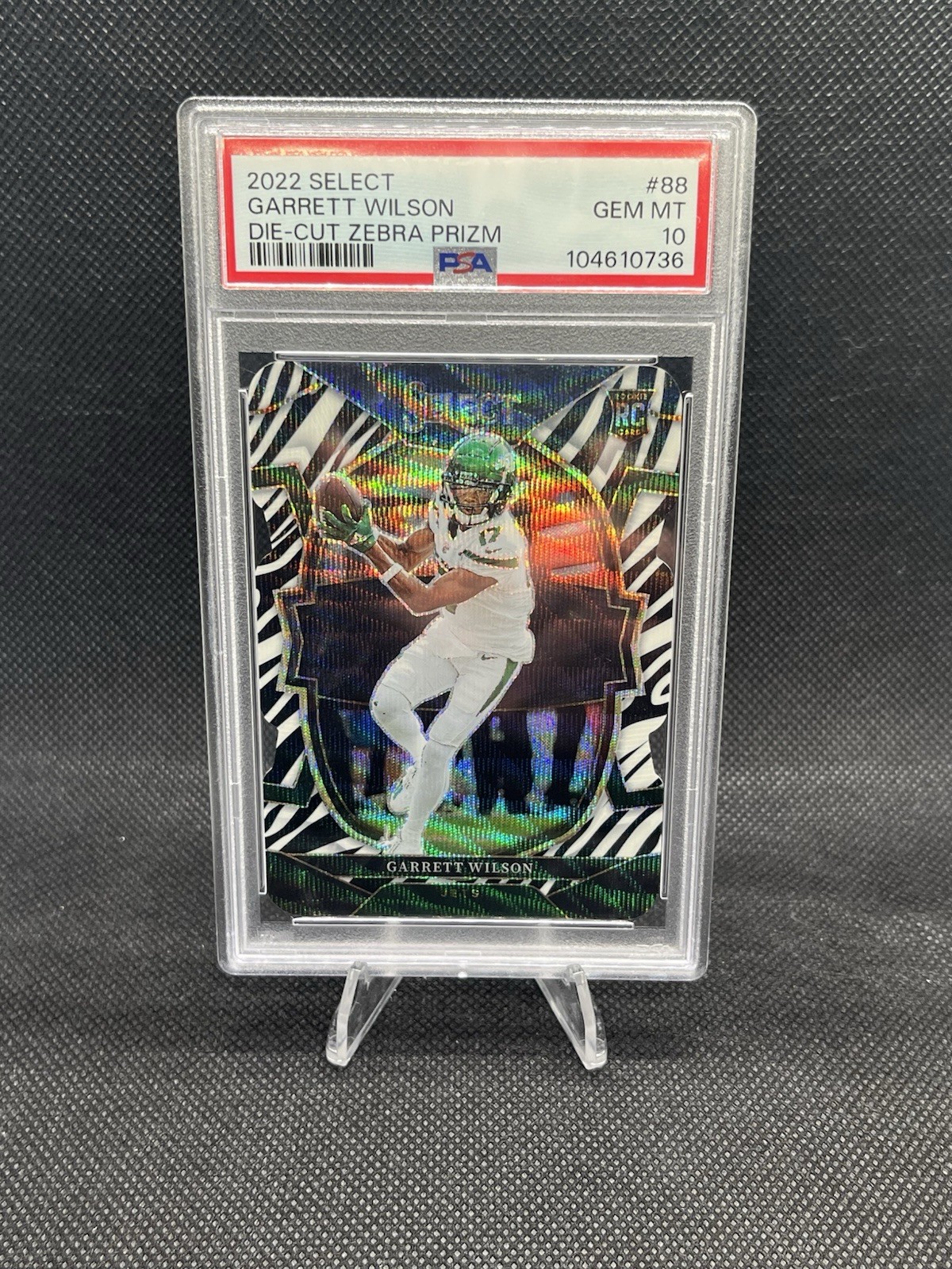 Garrett Wilson RC PSA 10 2022 Panini Select Zebra Die-Cut New York Jets #88 2456