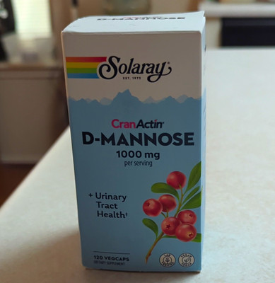 Solaray CranActin  D-Mannose 1000mg Urinary Tract Health Vegan 120 VegCaps