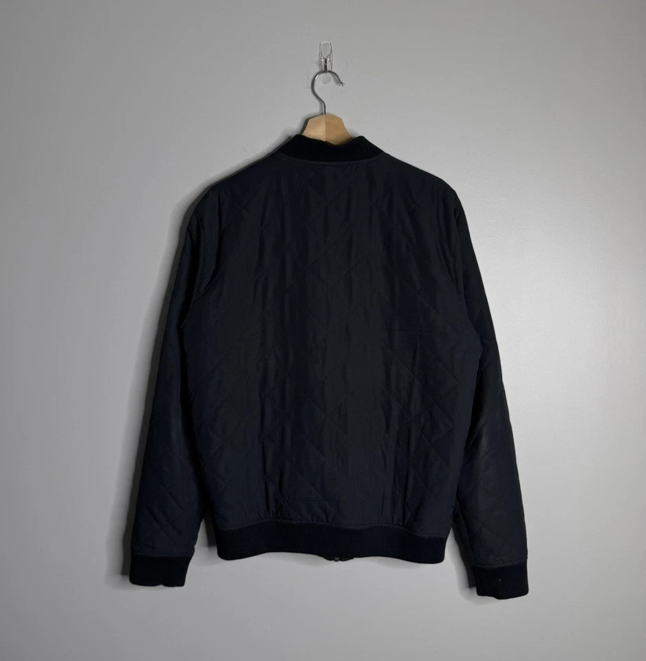 Chaqueta Your Neighbors Para Hombre Mediana Negra Diamante Acolchada Bombardero Cremallera Completa Foto 2 de 4