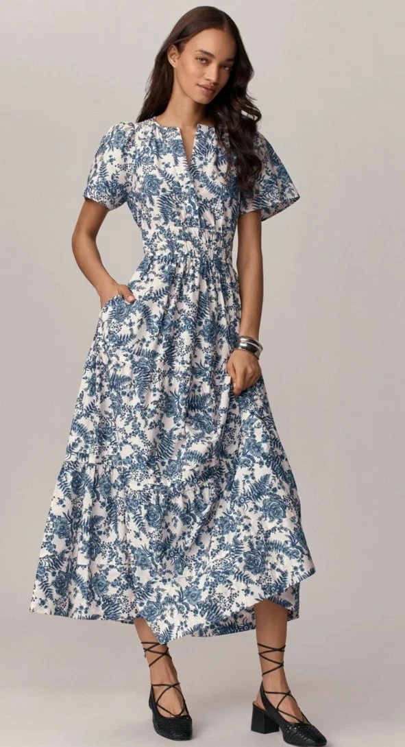 knee length dresses for ladies Maeve Pleated Midi Dress: Floral Midi Dress, Sundress, Plisse Dress, Blue  Midi, Green Midi, Summer Dress