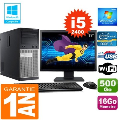 PC tour DELL 7010 Core I5-2400 RAM 16Go Scheibe 500 GB Wifi W7 Bildschirm 19 ''
