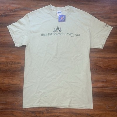 Vintage May The Forest Be With You T Shirt Medium M Green Y2K Forestry Hike VTG
